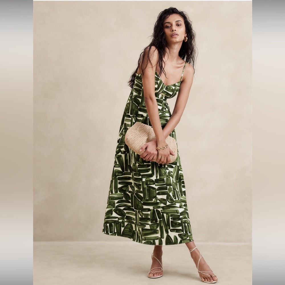 NWT Banana Republic Factory Poplin Cut out Maxi Dress